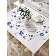 A set of napkins for setting the table “von with cornflowers”, rectangular, size 32x46 cm, 4 pcs