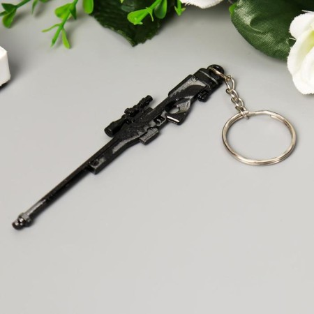 Metal keychain "Rifle with sight" mix 1x9.3 cm-1