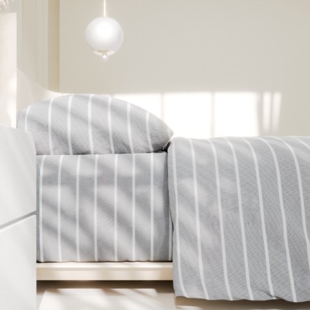 Bedding Ethel 1.5sp Gray Stripes 143x215cm, 150x214cm, 70x70cm-2 pcs, 100% cotton, Poplin-1