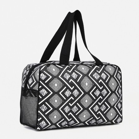 Cosmetic bag with lightning, black color