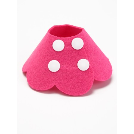 Veterinary collar made of felt "chamomile", size s, fuchsia-4
