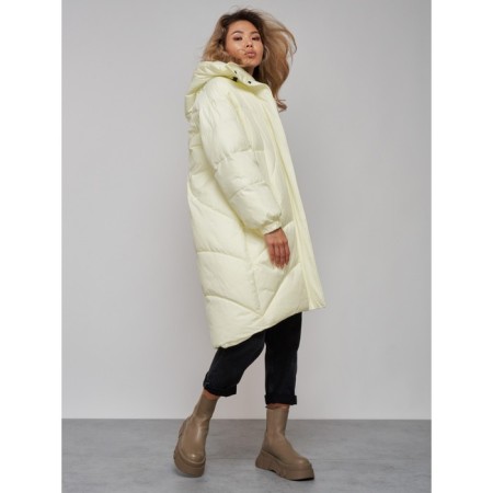 Coat insulated winter female, size 50, color light yellow-19