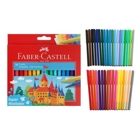 Faber-Castell "lock" fluff, washed off, in a cardboard box with a Euro suspension, 36 colors
