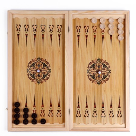 Narts "Dragon", wooden board 60 x 60 cm, with a field for playing checkers-2