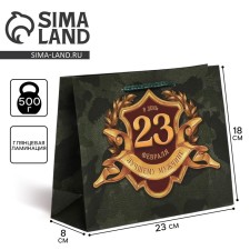 Package Gift Laminated Horizontal, Packaging, “From February 23”, MS 23 x 18 x 8 cm
