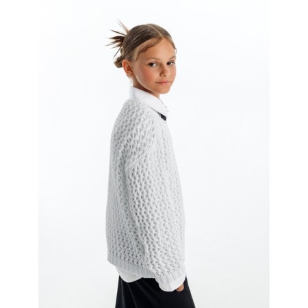 Свитер для девочки Amarobaby Knit Trend, рост 128 см, цвет белый-10