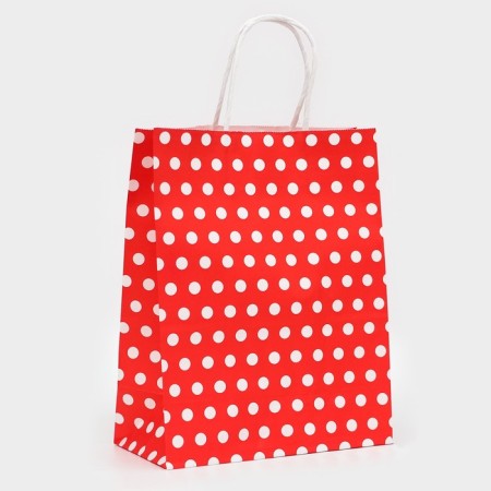 Craft package, red in white peas, 27 x 21 x 11 cm-1