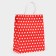 Craft package, red in white peas, 27 x 21 x 11 cm
