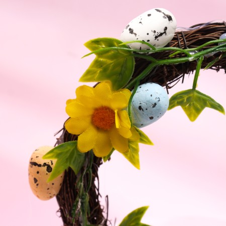 Easter wreath "Eggs and flowers" 20x18x4 cm-1
