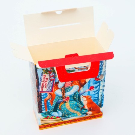 New Year. Gift box New Year's present "Visiting a fairy tale" with animation 15.5 x 7 x 19 cm.-3