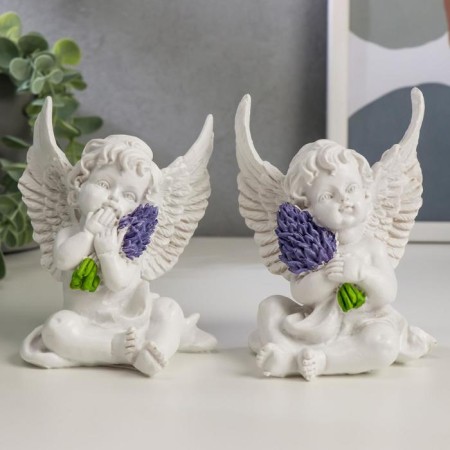 Polystone souvenir "Snowty Angel with Lavender" MIX 11x8x7 cm