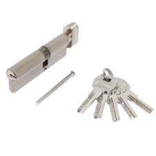Cylinder mechanism standard MAX, 100 mm (55x45V), 5 keys, key/turntable, matte nickel 102481