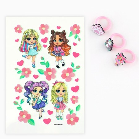 Ring 3 pcs with a “unique image” tattoo 8 x 12 cm-1