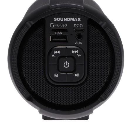 Soundmax SM-PS5020B portable column, 16W, 1500mach, FM, BT, Microsd, AUX, Black-2