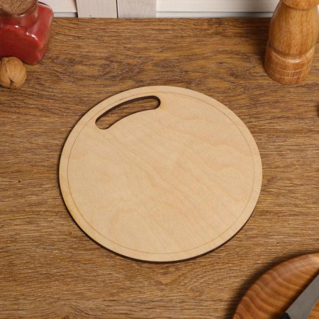 The board is cut and serving two -sided, round, cutting handle, 20 × 20 × 0.6 cm
