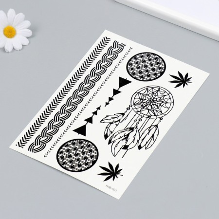 Tattoo on the body black "Dream Catcher" 21x14.8 cm-1