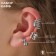Earrings "Kaffa" set 3 pcs., Lines, color silver