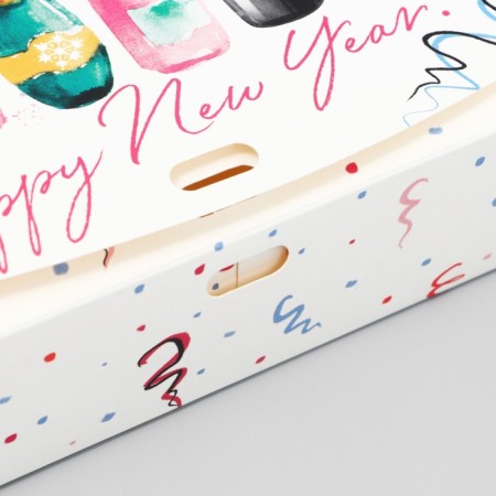 Folding Gift Box "Champagne", 16.5 x 12.5 x 5 cm, without tape, new year-3