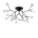 Freya FR5049CL-27B Florencia ceiling lamp, 760x760x400 mm, G4, 27x3W, black color