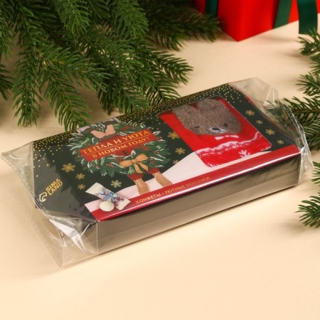 Gift set "Heat and comfort in the New Year": sweets, socks-5
