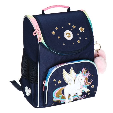 School standard, 33 x 25 x 13 cm, Grizzly, + bag for shoes, plush, blue-1