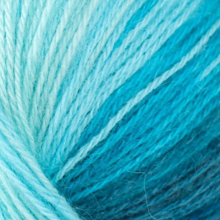 Yarn "Angora Active" 20% wool, 80% acrylic 500m/100g (845 white-turquoise)-2