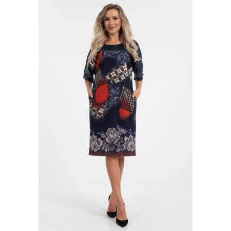 Women's dress, size 42, blue color, orange