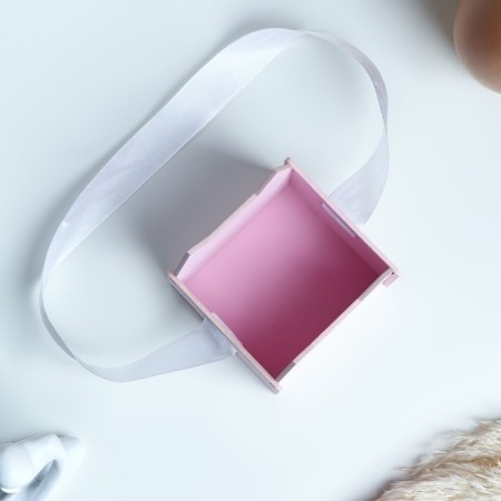 Kashpo wooden 10 × 9.5 × 11 cm unique "pussy", handle tape, pink-3