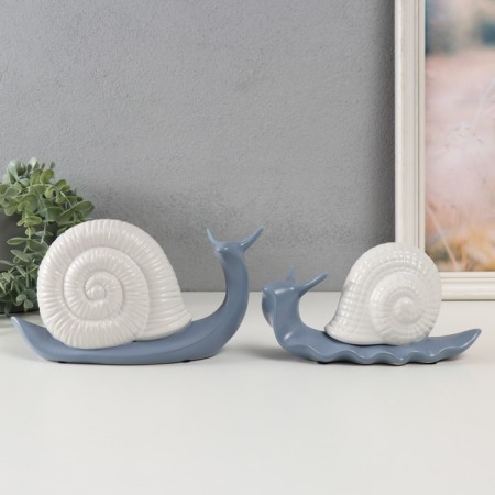 Souvenir ceramics "Snails" set 2 pcs 19x7x11, 23x7x13.5 cm-1