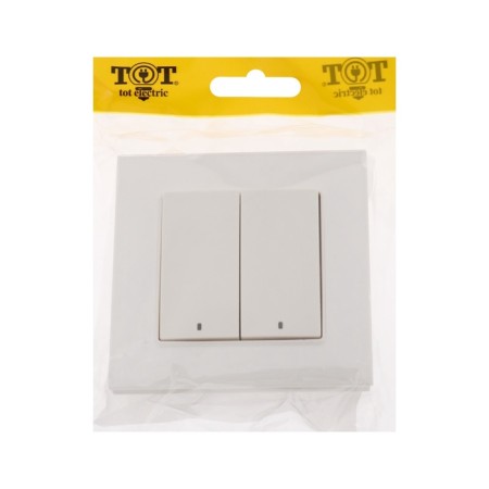 TOT GLOSSY GLASS, 10 A, 2 keys, backlight, hidden, glass, white-5