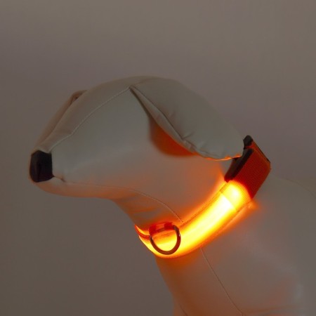 Collar with backlight size S, Osh 35-43 x 2.5 cm, 3 lumines of the glow orange-1