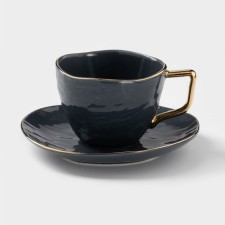 Tea couple ceramic Green, 2 items: a cup 220 ml, a saucer d = 14.5 cm