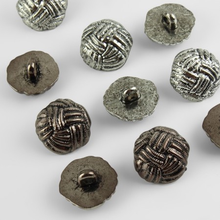 A set of buttons on the leg, d = 18 mm, 10 pcs, black-silver color-1