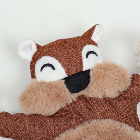 Textile toy with a rope "beaver" with a squeak, rustling, 26 x 28 cm-2