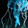 Decor for the Aquarium "Medusa" silicone, with a neon effect, 10 x 10 x 20.5 cm, blue