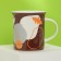 Ceramic mug “Teacher” with a spoon and stand, 300 ml, brown color
