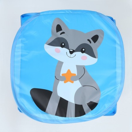 A basket for storing toys "Raccoon" with a lid, 45 x 45 x 43 cm, blue-3