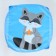 A basket for storing toys "Raccoon" with a lid, 45 x 45 x 43 cm, blue