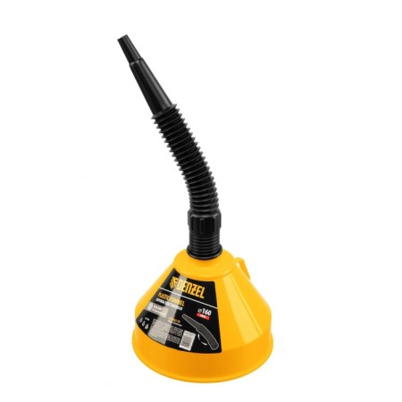 Plastic funnel Denzel, 160 mm with a metal sieve and a flexible tip