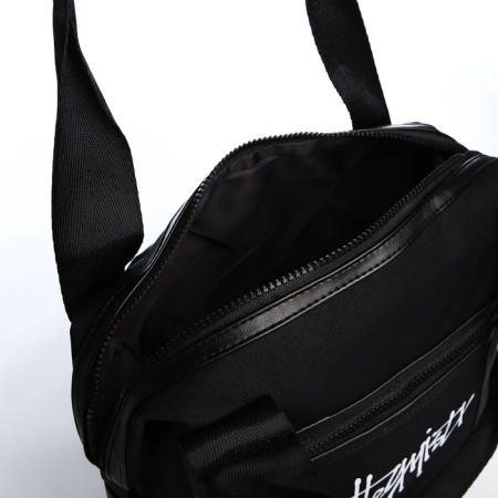A backpack with a zipper, 2 external pockets, black color-6