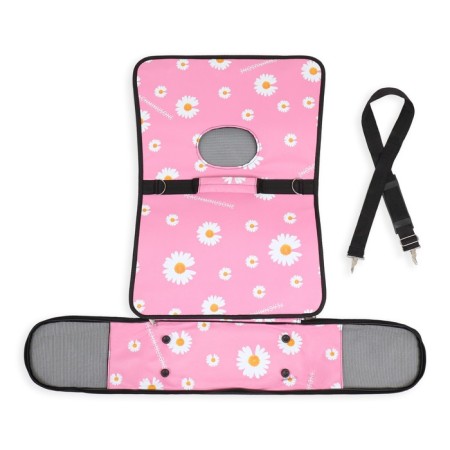 Bag - Carriage for animals "Flowers", pink, size S, 37.5 x 17 x 22 cm-10
