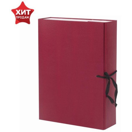Archive box with A4 Calligrata ties, 80 mm, boumvinyl, up to 700 sheets, burgundy