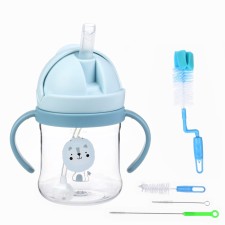 Children's set Kroshka I am: a jerk with a silicone tube, a brush for bottles and tubes 3pcs.