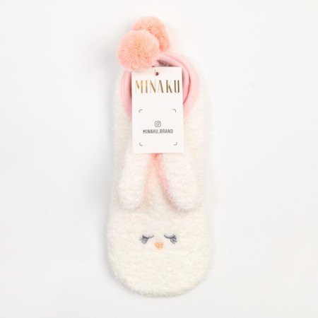 Women's socks Minaku with stoppers "Bunny", river 36-39-3