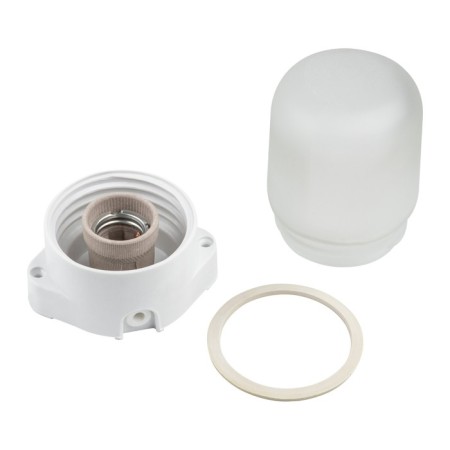 Moistured Lamp Uniel, 60 W, E27, IP65, 137x107x84 mm, white color-4