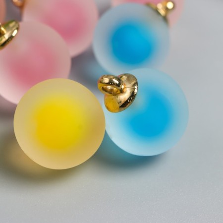 Acrylic Sharl Suspension "Matte Matute Multi -colored 2.1x1.6 cm-1