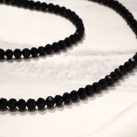 Beads on threads ball No. 4 "Spinel", Black color, 43cm-1
