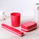 Road set, 3 objects: soap dish, glass, case for a toothbrush, color mix