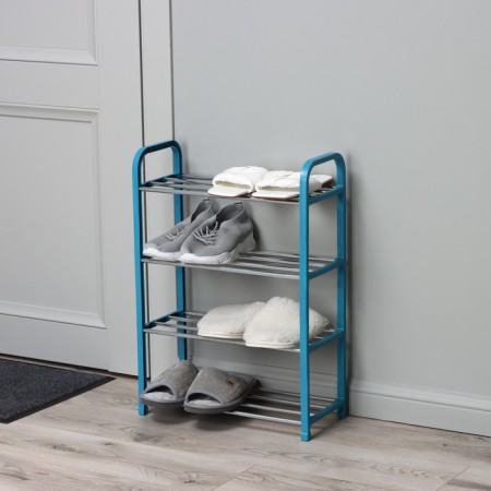 Shoe -shoe Dolyana, 4 tiers, 42 × 19 × 59 cm, blue color-3