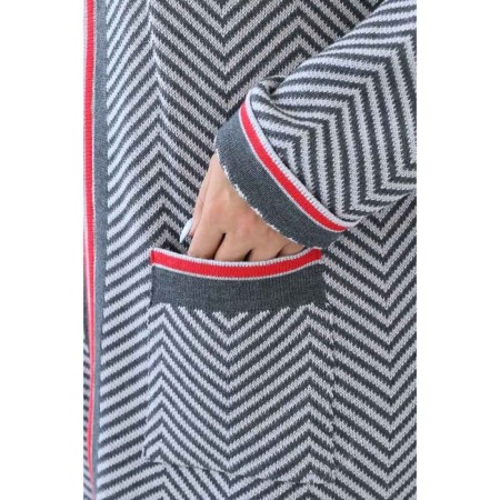 Cardigan female, size 58, gray color-17